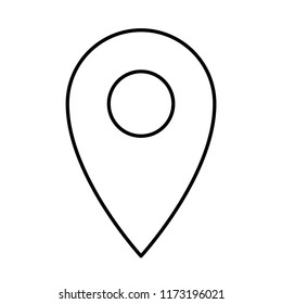 Map pin icon, location symbol, outline vector