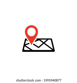 Icono de pin de mapa. Símbolo de ubicación del mapa. Diseño vectorial de símbolo de ruta.