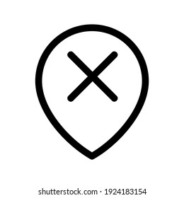 icono del pin del mapa o logotipo símbolo de signo aislado ilustración del vector - iconos vectoriales de estilo negro de alta calidad
