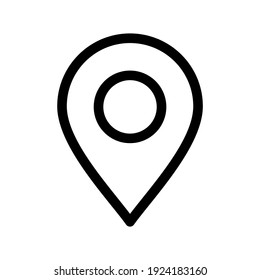 Kartenpinnsymbol oder Logo einzeln auf Zeichensymbolen, Vektorgrafik - hochwertige Vektorsymbole mit schwarzem Hintergrund

