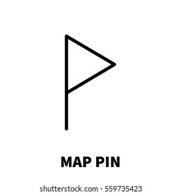 Map pin icon or logo in modern line style. High quality black outline pictogram for web site design and mobile apps. Vector illustration on a white background.