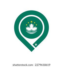 map pin icon of macau flag. vector illustration isolated on white background