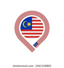 map pin icon of malaysia flag. vector illustration isolated on white background
