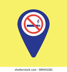Map pin icon with no smoking