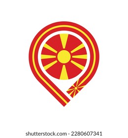 map pin icon of north macedonia flag. vector illustration isolated on white background