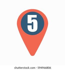 Map pin icon with number 5