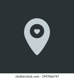 Icono de pin de mapa en fondo negro