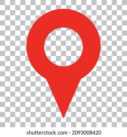 Map pin icon on a red map. Vectors.
