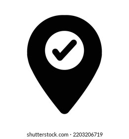 Map pin icon on white background