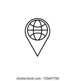 Map pin icon on white background