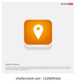 Map pin icon Orange Abstract Web Button - Free vector icon