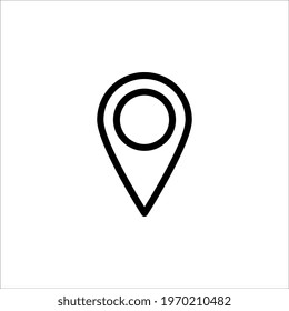 Map pin icon, pointer symbol, location marker sign, black isolated on white background, color editable eps 10