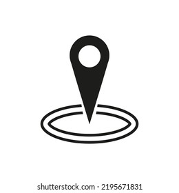 icono del pin de asignación. Viaje por carretera. Concepto de viajes. Marcar la ubicación. Ilustración vectorial. imagen de stock.