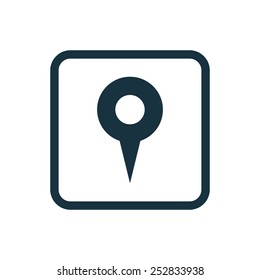 map pin icon Rounded squares button, on white background 