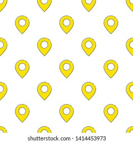 Map pin icon seamless pattern, isolated on white background. Vector illustration, eps 10, easy to edit.