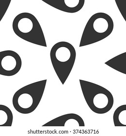 Map pin icon seamless pattern on white background. Vector Illustration