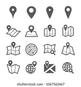 Map pin icon set