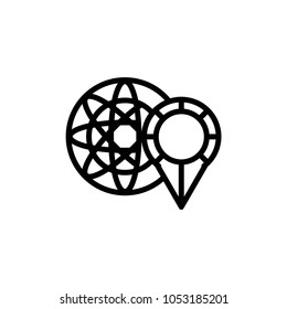 Map pin icon set flat design