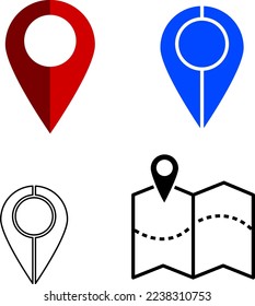 map pin icon set illustration on white background..eps