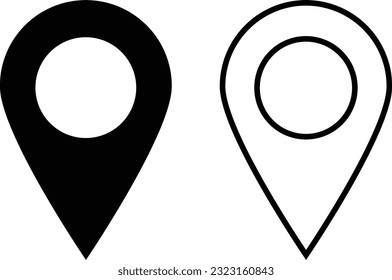 Map pin icon set. Location icon vector. Destination icon. Map pointer icon