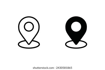 Map pin icon set, pin location icon vector illustration