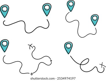 Conjunto de iconos de pin de mapa, Ilustración vectorial de iconos de ubicación de pin. Vector de ubicación de mapa eps10