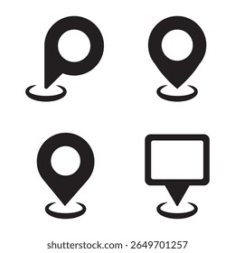 Map pin icon set, pin location icon vector illustration