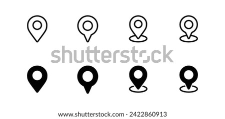 Map pin icon set, pin location icon vector illustration