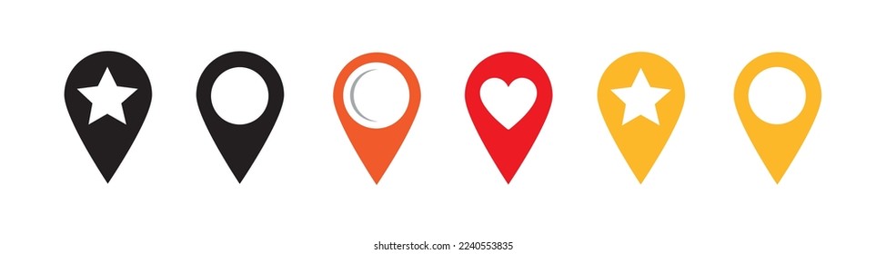 Map pin icon. Set vector icons.