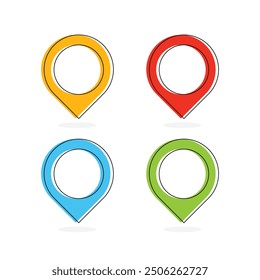 Map pin icon set. Vector illustration