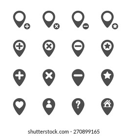 map pin icon set, vector eps10.