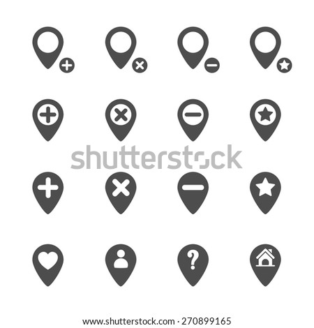 map pin icon set, vector eps10.