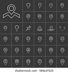 map pin icon set  for web and mobile application