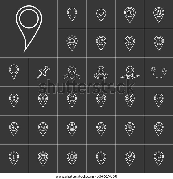 map pin icon\
set  for web and mobile\
application