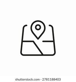 a map with pin icon sign vector