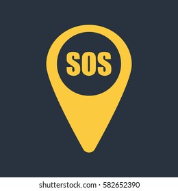 Map pin icon with sos