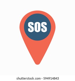 Map pin icon with sos