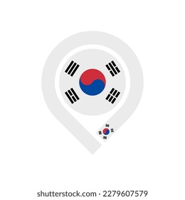 map pin icon of south korea flag. vector illustration isolated on white background