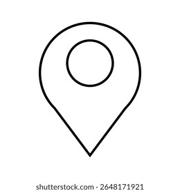 The map pin icon is a standard and familiar visual representation commonly used to mark a specific location or point of interest on a digital or physical map.