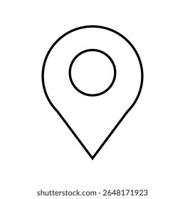 The map pin icon is a standard and familiar visual representation commonly used to mark a specific location or point of interest on a digital or physical map.