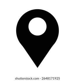 The map pin icon is a standard and familiar visual representation commonly used to mark a specific location or point of interest on a digital or physical map.