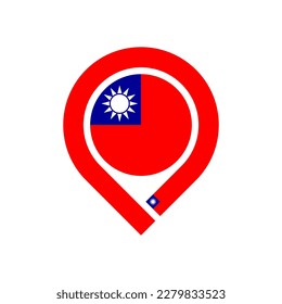 map pin icon of taiwan flag. vector illustration isolated on white background