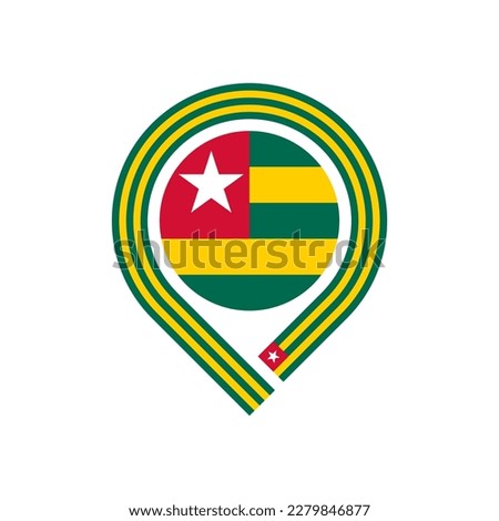 map pin icon of togo flag. vector illustration isolated on white background