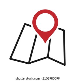 map pin icon trendy design, vector illustration