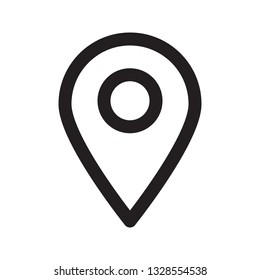 Map pin icon in trendy outline style design. Vector graphic illustration. Map pin icon for website design and user interface. Editable vector stroke. EPS 10.