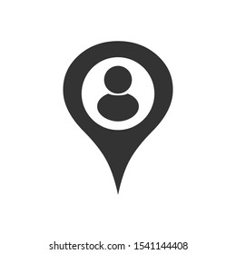 Map pin icon with user