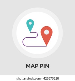 Map Pin Icon Vector. Flat icon isolated on the white background. Editable EPS file. Vector illustration.