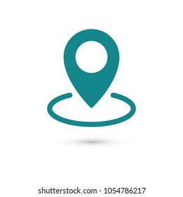 Map pin icon vector illustration. Linear symbol with thin outline. The thickness is edited. Minimalist style.