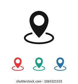 Map pin icon vector illustration. Linear symbol with thin outline. The thickness is edited. Minimalist style.