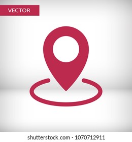 Map pin icon vector illustration. Linear symbol with thin outline. The thickness is edited. Minimalist style.